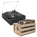 Victrola Eastwood II Turntable - Black + Bundled Record Storage Crate.