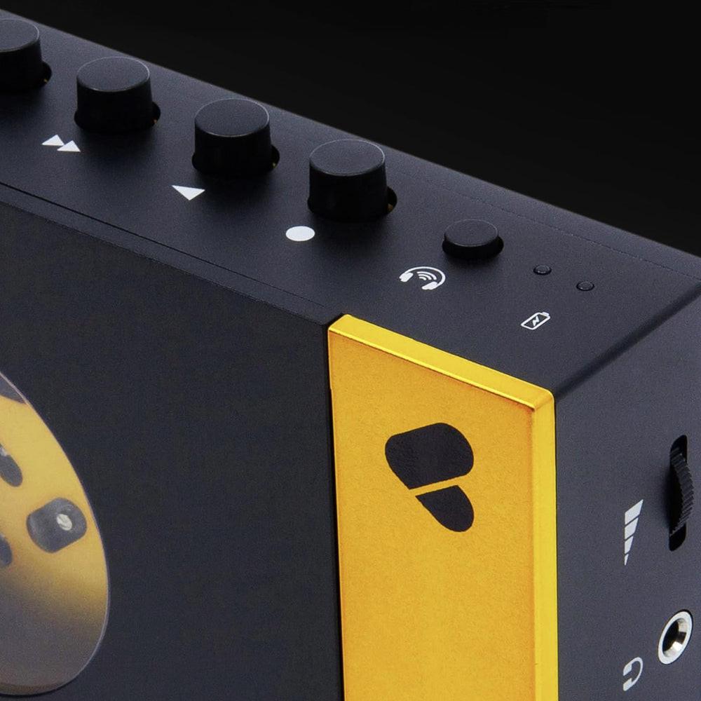 We Are Rewind Portable Cassette Player & Recorder - Amy, Black & Yellow.