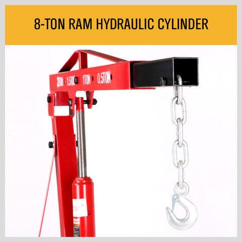 Engine Crane 2 Ton Hydraulic Hoist Folding Shop Mobile Lifter Workshop Lift.