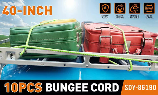 10-Piece Bungee Cords With Hook 40inch Outdoor Elastic Bungee Straps Luggage.