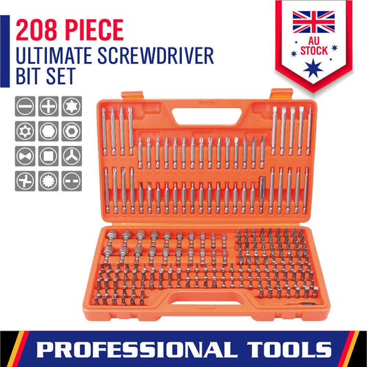 208-Piece Security Bit Set Screwdriver Key Hex Holder Tamper Proof Torx Adaptor.