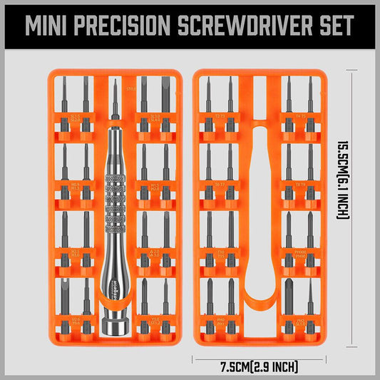 33 PC PRECISION SCREWDRIVER SET BITS PHILIP FLAT SLOTTED TORX HEX ELECTRONIC FIX.