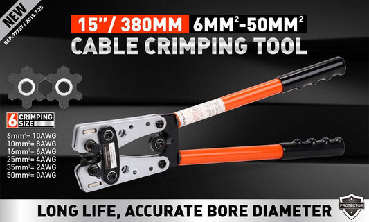6-50 mm2 Wire Crimper Cable Crimp Electric Tube Crimping Hand Tool Battery Lug.