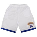 Men's Basketball Sports Shorts Gym Jogging Swim Board Boxing Sweat Casual Pants, White - Los Angeles 24, 3XL