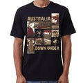 100% Cotton Australia Down Under Souvenir T-Shirt Unisex Adult Iconic Tee Top, Black, S.