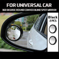 2X Blind Spot Car Mirror 360 Wide Angle Adjustable Rear Side View Convex Black.