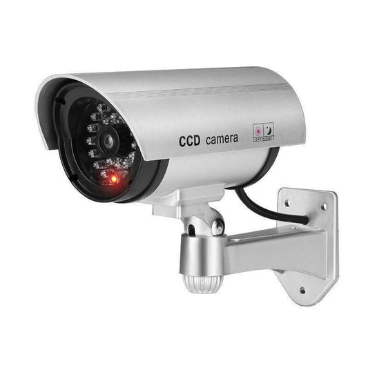 2pcs Dummy Security Camera with Flashing LED Outdoor Fake CCTV Surveillance Decoy.