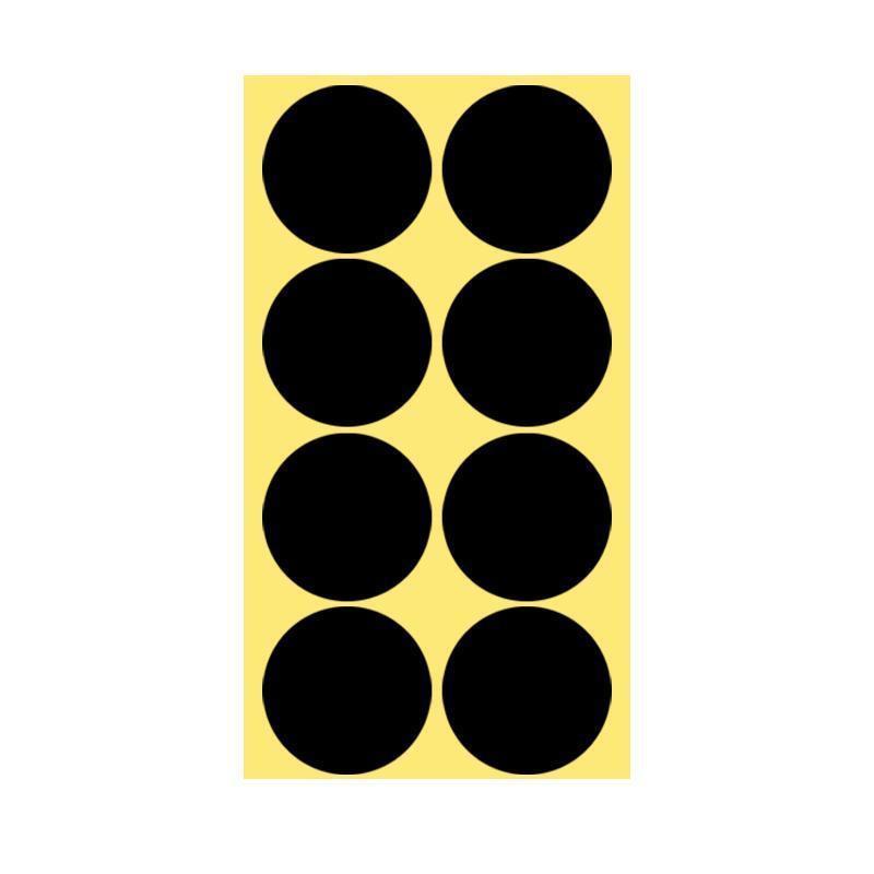 8/13/25/50mm Colour Sticker Dots Adhesive Round Labels Circular Scrapbooking Black - 8mm 260 Dots - 5 Sheets.