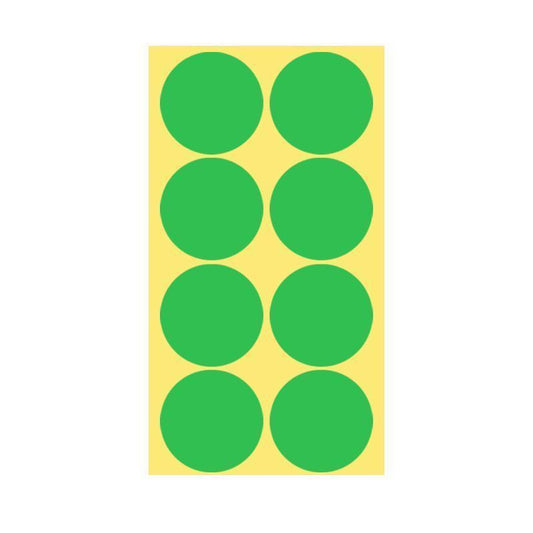 8/13/25/50mm Sticker Dots Adhesive Round Labels Circular Scrapbooking Light Green - 25mm 40 Dots - 5 Sheets.