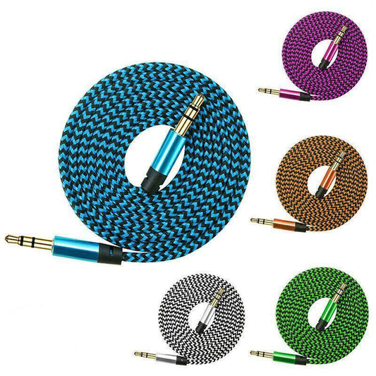 AUX Cable 3.5mm Stereo Audio Input Extension Male to Male Auxiliary Car Cord - White.