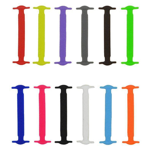 No Tie Elastic Silicone Shoe Laces 16PCS Shoelaces for Sneakers and Runners - Dark Blue 16PCS