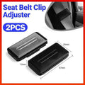 2X Car Shoulder Strap Positioning Clip Buckle Adjuster for Driving Comfort - Black.