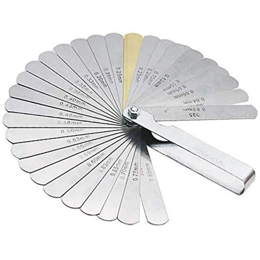 32 Blade Feeler Gauge Dual Marked Mm/Inch Thickness Gap Metric Filler Tool Honda.