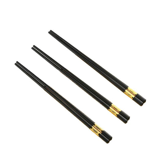 10Pairs Premium Fiberglass Reusable Chopsticks - Dishwasher Safe - Golden-1