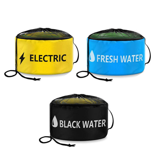 Hose Storage Bag Caravan Camping RV Cable Water Hose Electrical Cords Organizer - Blue.