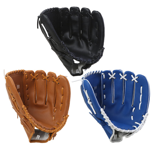 Baseball Glove Thickened Softball Glove Pitcher Mitt Sports Training Outdoor - Blue - 11.5in.