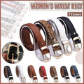 Ladies Leather Belt Classic Buckle Fashion Waist Strap for Jeans Dresses Casual - White