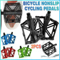 Bike Pedals Alloy Mountain Road MTB Colored Bicycle Nonslip Cycling Pedals 9/16" - Green.