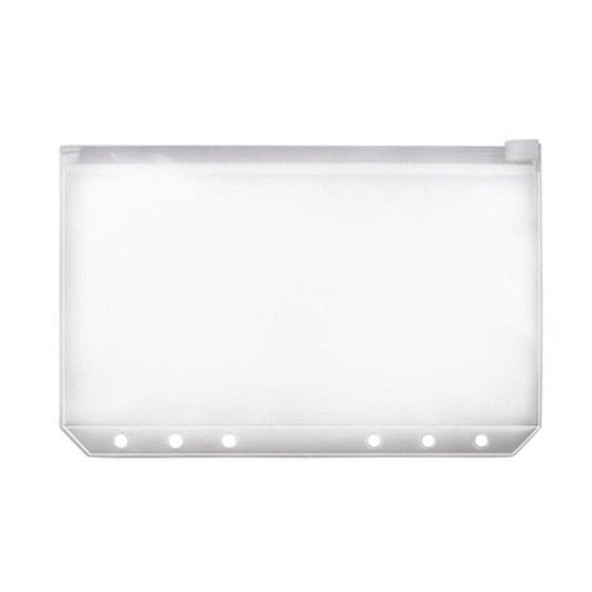 12X A5/A6/A7 Binder Pocket Zipper 6 Holes Pvc Document Filling Bags Clear Kit - A7(13*9CM)