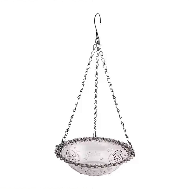 Balcony Bird Feeder Hanging Rail Mount Outdoor Suspended Feeding Station Garden - Blue
