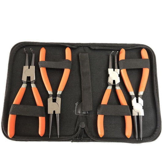 4 Pcs 7inch Circlip Plier Snap Ring Pliers Heavy Duty External Internal With Pouch.