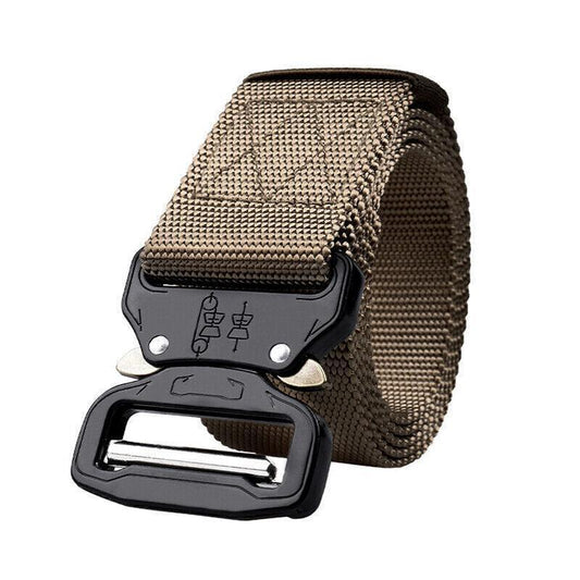 Mens Canvas Outdoor Tactical Belt Heavy Duty Army Waist Web Strap Waistband Hot - Army Green