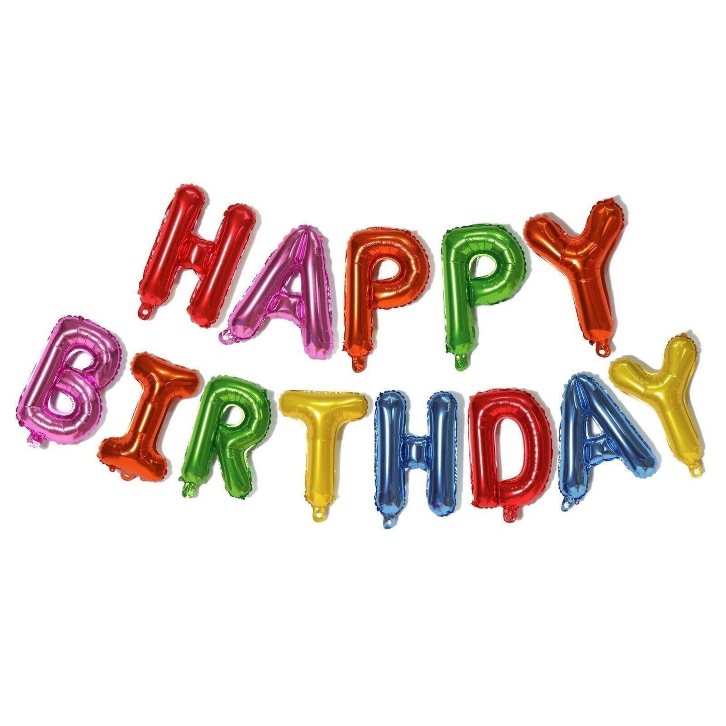 40Cm 3D Happy Birthday Letters Balloons Inflating Foil Banner Bunting Celebrate - Rose Gold