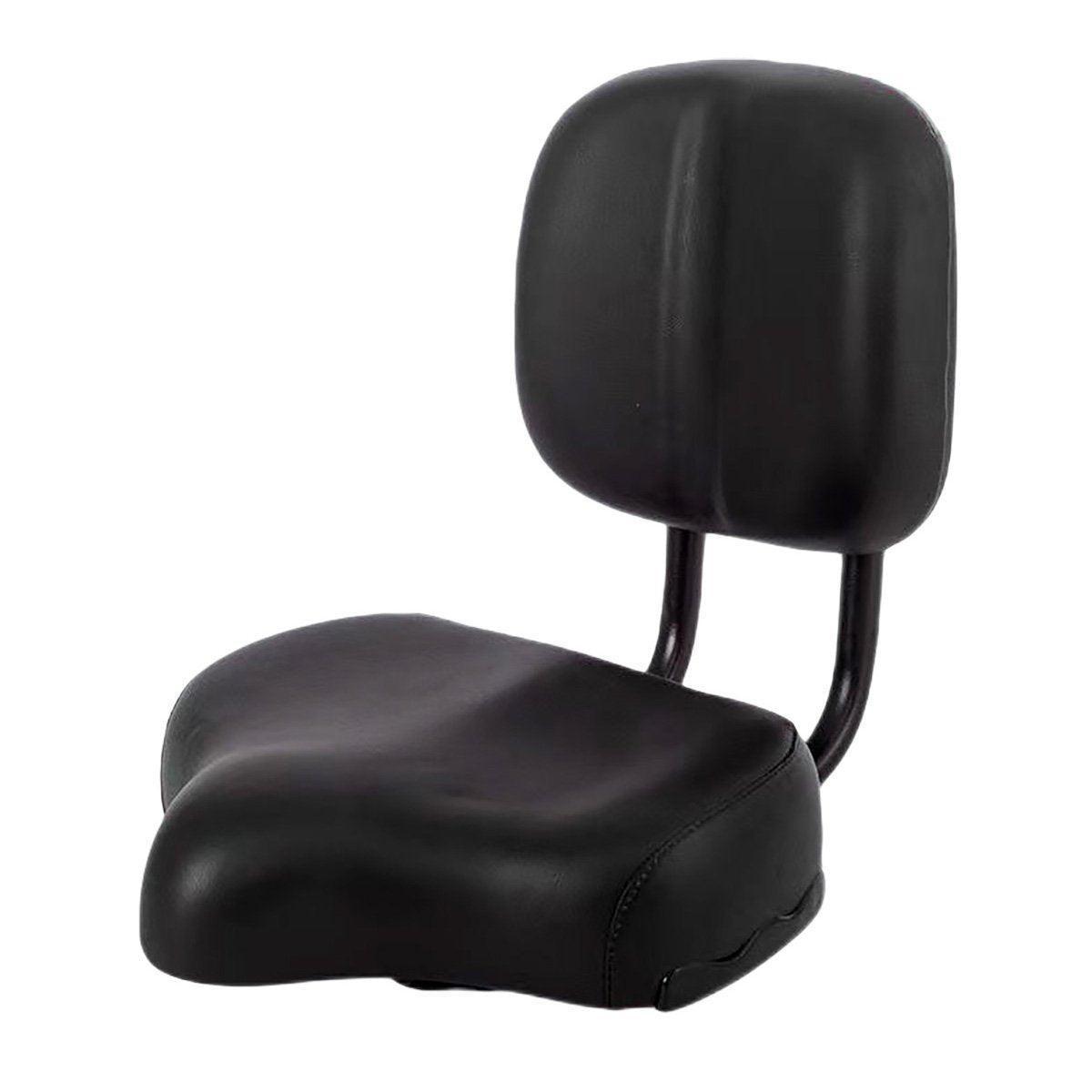 Electric Bicycle Tricycle Seat With Backrest Adjustable Comfortable Bike Seat - Black.