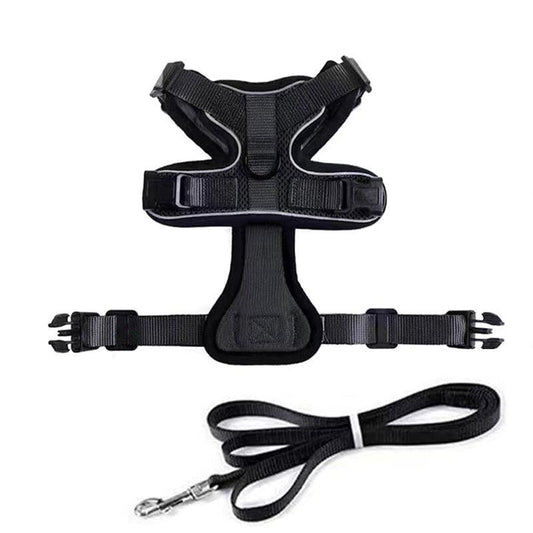 Adjustable Pet Harness and Leash Set for Cat Dog Escape Proof Reflective Vest - S
