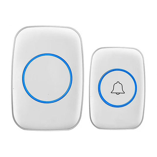 Wireless Doorbell Kit Home Call Button Remote Control White Waterproof Chime.