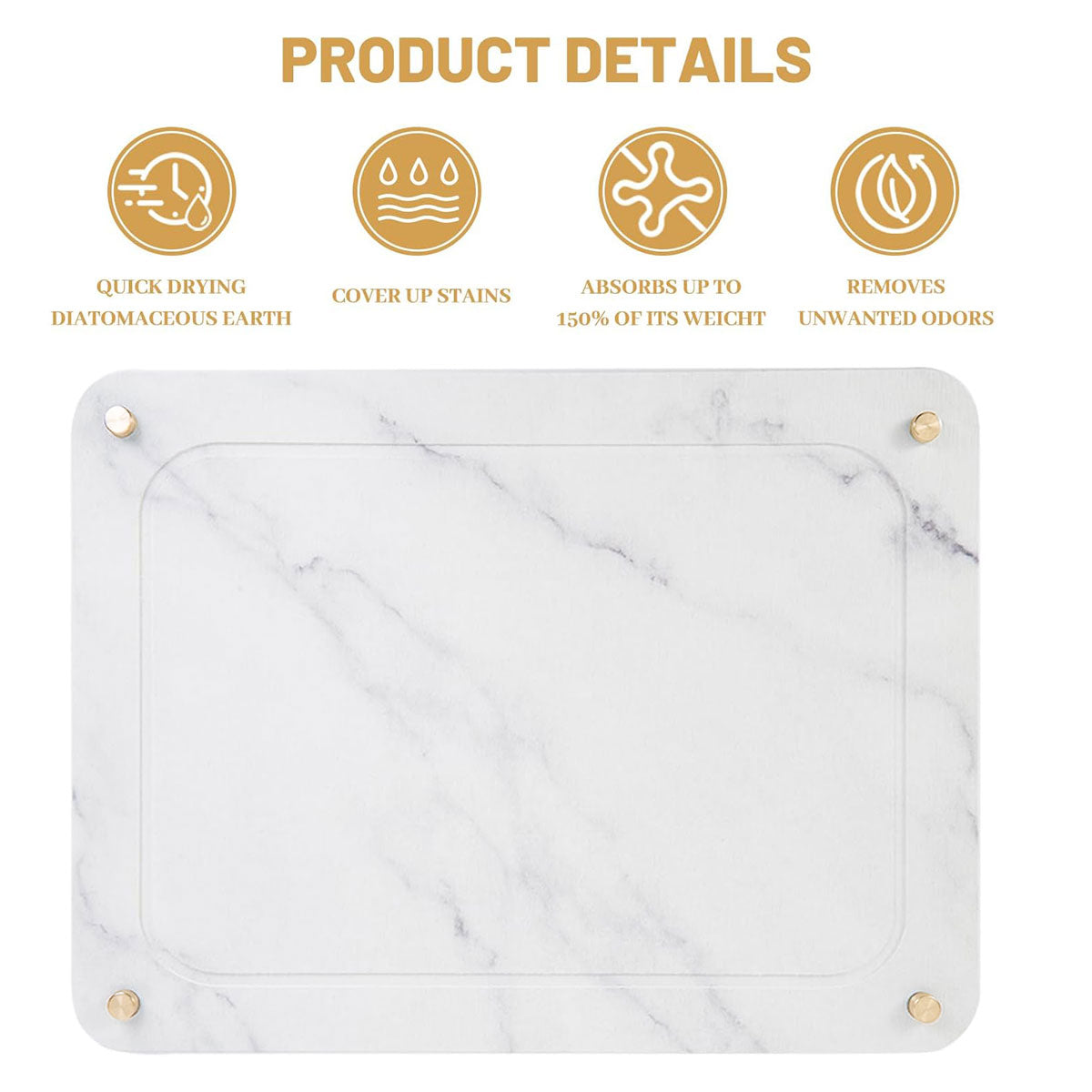 Diatom Mud Water Draining Pad Kitchen Faucet Washbasin Water Absorbing Mat