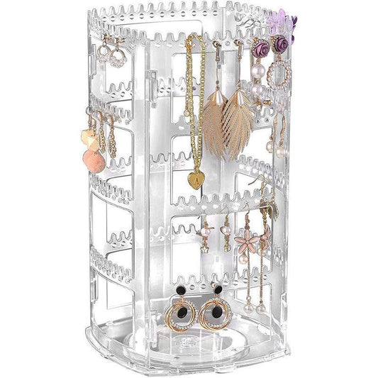 360-Degree Rotating Earring Holder Jewellery Rack Display Stand Organizer.