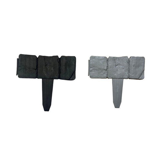 20pcs Garden Fence Edging Plastic Lawn Border for Outdoor Yard Flower Bed - Grey