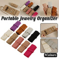 Portable Microfiber Jewelry Storage Bag Roll Organizer for Earrings Necklaces - Purple.