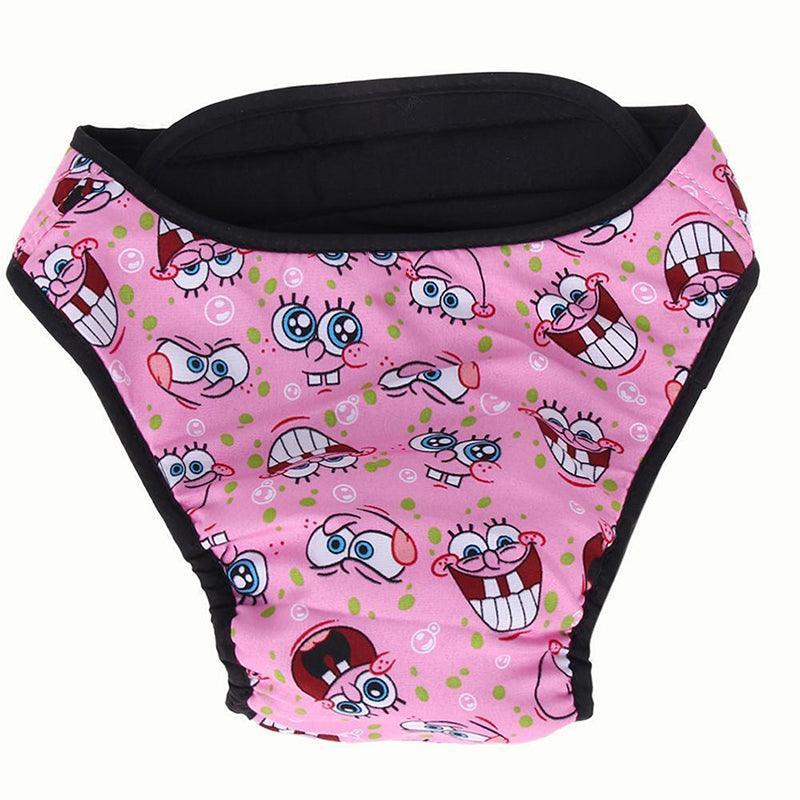 Washable Female Pet Dog Cat Nappy Diaper Physiological Pants Panties Underwear Pink - XL