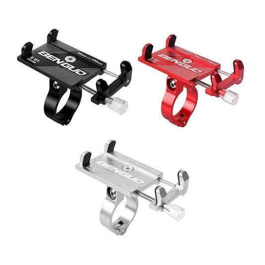 Aluminium Alloy Bicycle Phone Holder Handlebar Mount For Bike Motorcycle - Red.