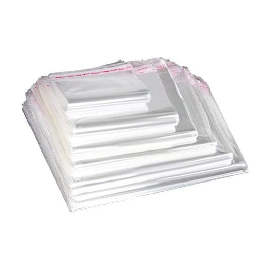 100Pcs Self-Adhesive Clear Opp Cellophane Bags with Air Hole - 6*6+2cm.