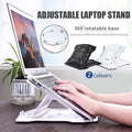 Adjustable Laptop Stand with 360-Degree Base for Desk Riser Home Office Holder - White.