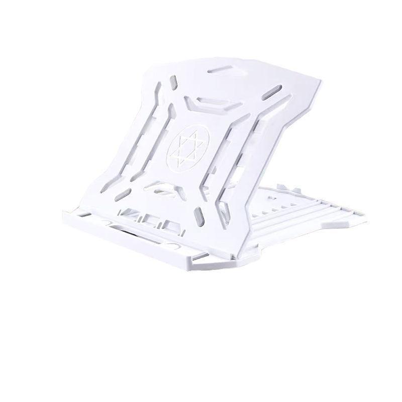 Adjustable Laptop Stand with 360-Degree Base for Desk Riser Home Office Holder - White.