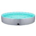 Pet Swimming Pool Foldable Portable Pool for Dogs Outdoor Summer Play - Grey-120x30cm.