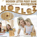 Wooden Piggy Bank Funny Letter or Guitar Coin Saving Money Box A–Z Gift Idea - U