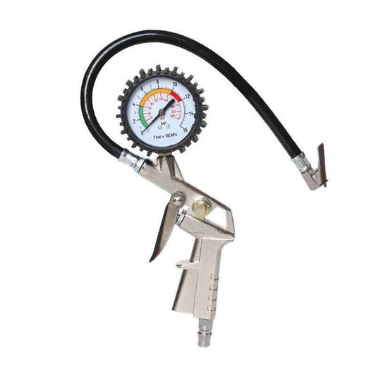 Air Tyre Inflator Pressure Meter Car Truck Tire Pump Hose Gauge Compressor Tools.