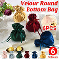 6PCS Velvet Cloth Drawstring Bags Gift Bag Jewelry Ring Pouch Earring Favor - Blue-6PCS