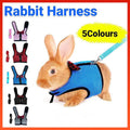 Rabbit Vest Harness Leash Lead Small Animal Pet Mesh Hamster Bunny Traction Rope S - Red
