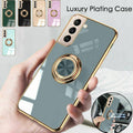 Dark Green Shockproof Ring Holder Case Cover for Samsung S22 Ultra S22 Plus Note 20 - Samsung Galaxy A53.