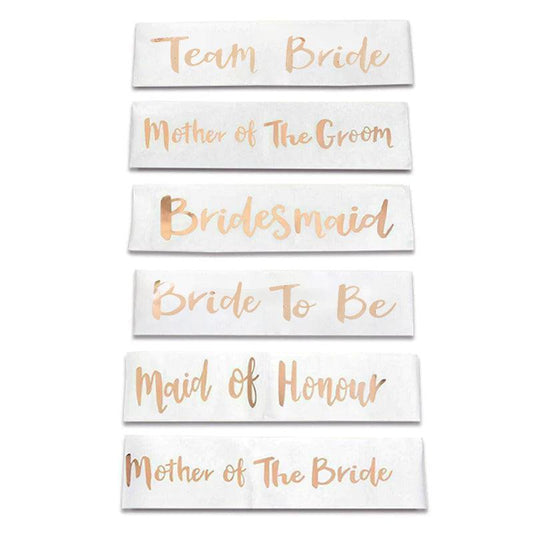 Bridal Party Sash Rose Gold Bride Bridesmaid Maid Honour Mother Hens Night Wear - Bride To Be