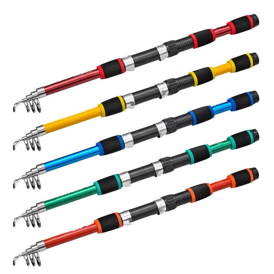 Telescopic Fishing Rod Lightweight Portable Sea Casting Rod Durable Glass Steel - Yellow.