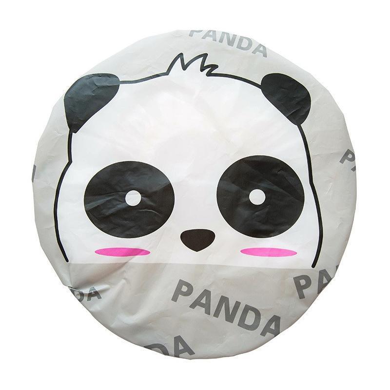 Reusable Women Girls Hair Wrap Waterproof Shower Bath Shower Cap Hat - Panda