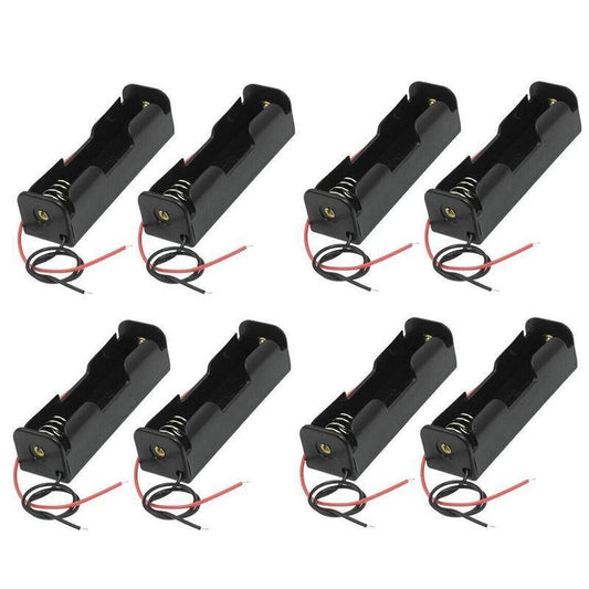 8 Pack 18650 Single Battery Holder Case Rechargeable 18650 Wire Lead Lithium.