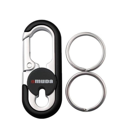 Keychains Fashion Men's Stainless Steel Ring Creative Metal Car Accessory Gift - Black.